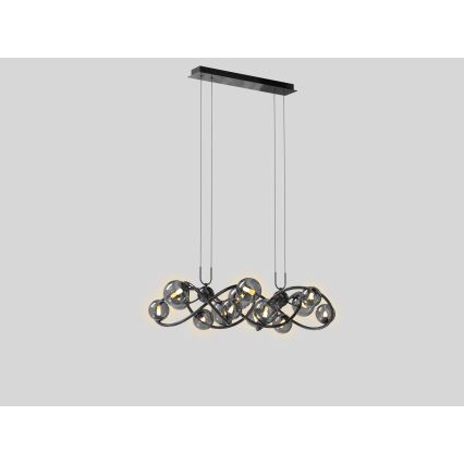 Wofi 7014-1405 - Candeeiro suspenso LED NANCY 14xG9/3,5W/230V preto/cromado brilhante