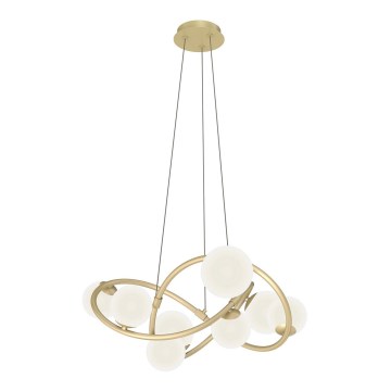 Wofi 7014-801 - Candelabro suspenso LED NANCY 8xG9/3,5W/230V dourada/branco