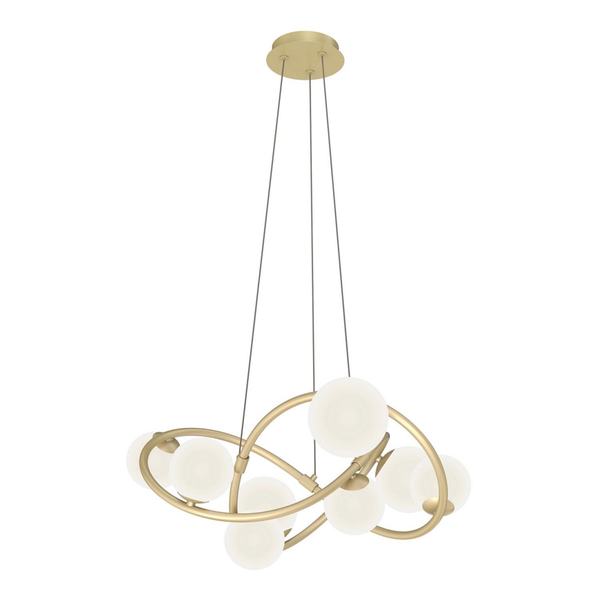 Wofi 7014-801 - Candelabro suspenso LED NANCY 8xG9/3,5W/230V dourada/branco