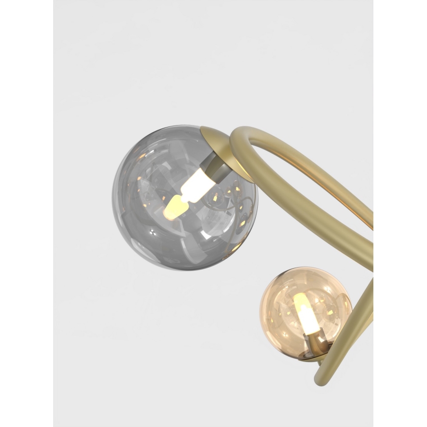 Wofi 7014-804 - Candelabro suspenso LED NANCY 8xG9/3,5W/230V dourada/cinzento