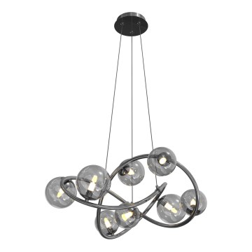 Wofi 7014-805 - Candeeiro suspenso LED NANCY 8xG9/3,5W/230V preto/cromado brilhante