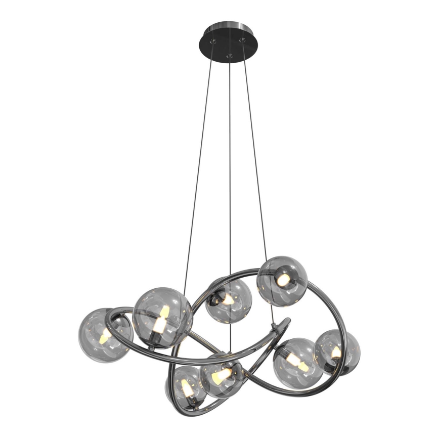 Wofi 7014-805 - Candeeiro suspenso LED NANCY 8xG9/3,5W/230V preto/cromado brilhante