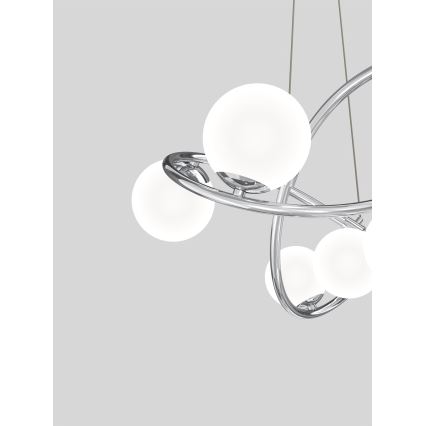 Wofi 7014-807 - Candelabro suspenso LED NANCY 8xG9/3,5W/230V cromado brilhante