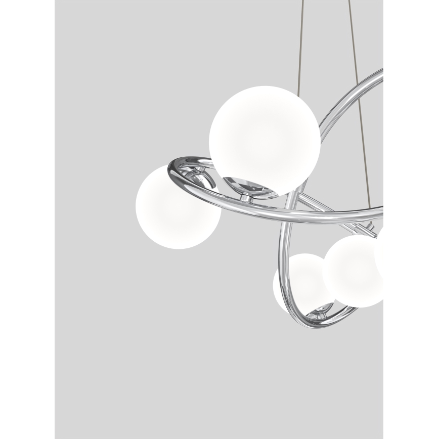 Wofi 7014-807 - Candelabro suspenso LED NANCY 8xG9/3,5W/230V cromado brilhante