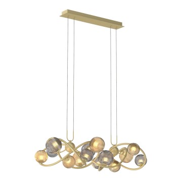 Wofi 7015-1404 - Candelabro suspenso LED METZ 14xG9/3,5W/230V dourada/cinzento