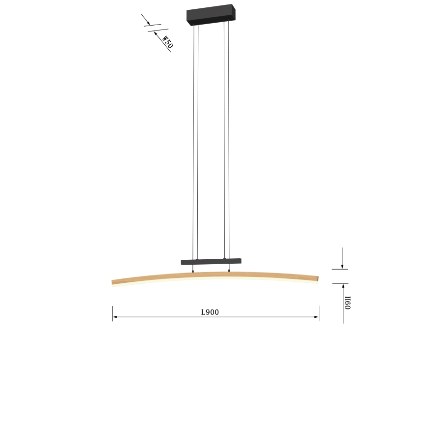 Wofi 7020-106 - Candelabro suspenso LED com regulação BOLOGNA LED/27W/230V