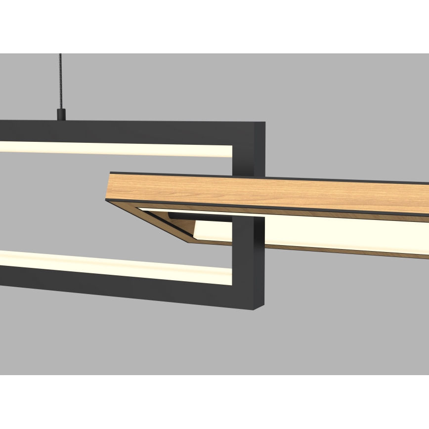 Wofi 7022-306- Candelabro suspenso LED com regulação MATERA LED/30W/230V preto/castanho