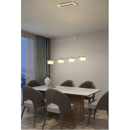 Wofi 7054-503 - Candelabro suspenso LED com regulação JESSE LED/21W/230V cromado mate