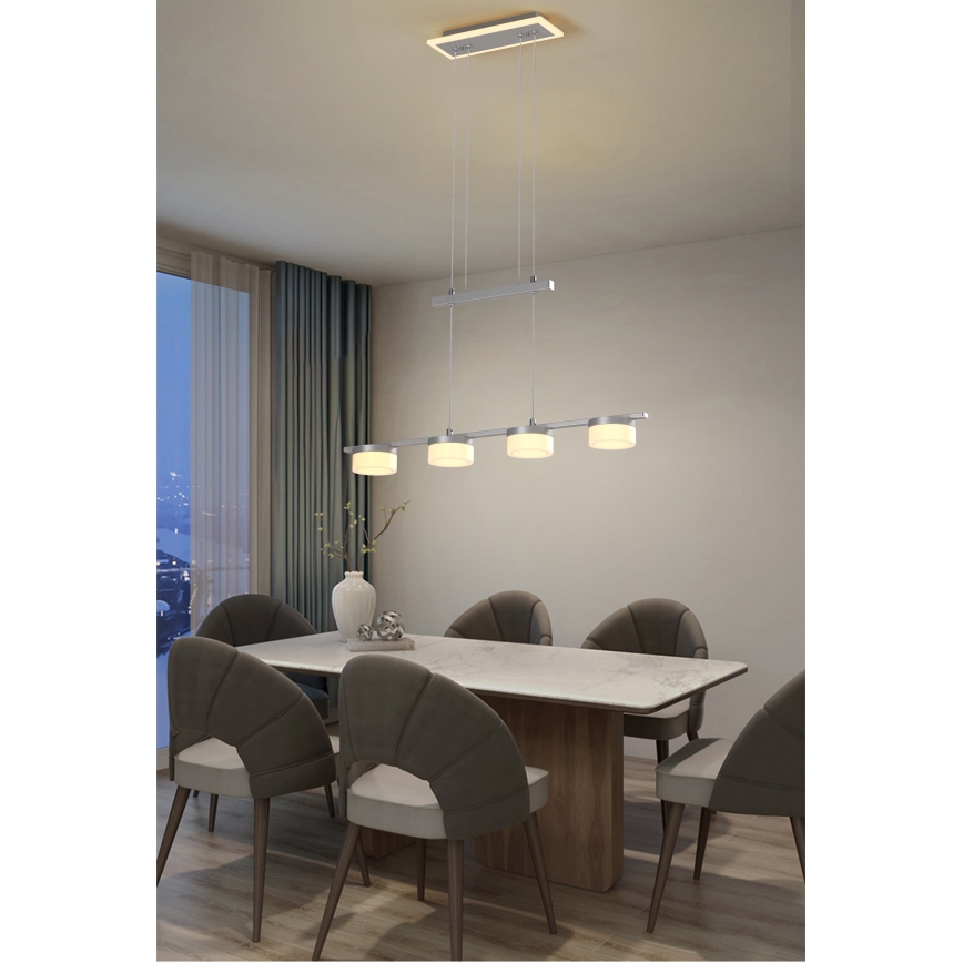 Wofi 7054-503 - Candelabro suspenso LED com regulação JESSE LED/21W/230V cromado mate