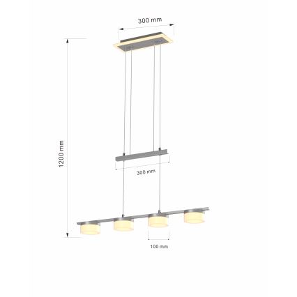 Wofi 7054-503 - Candelabro suspenso LED com regulação JESSE LED/21W/230V cromado mate