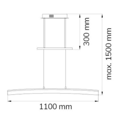 Wofi 7230.01.64.6000 - Candelabro suspenso LED com regulação FERROL LED/28W/230V