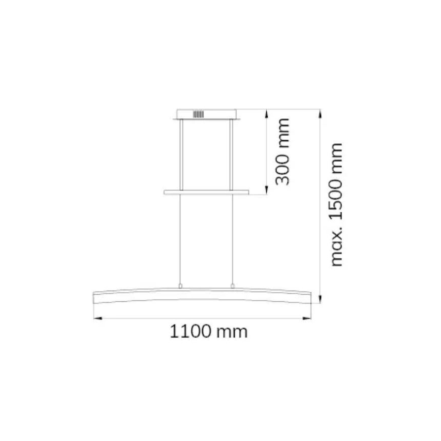 Wofi 7230.01.64.6000 - Candelabro suspenso LED com regulação FERROL LED/28W/230V