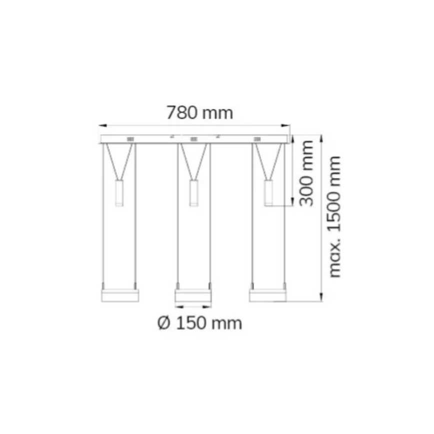 Wofi 7263.06.54.6000 - Candelabro suspenso LED com regulação JETTE 3xLED/7,5W/230V + 3xLED/1W