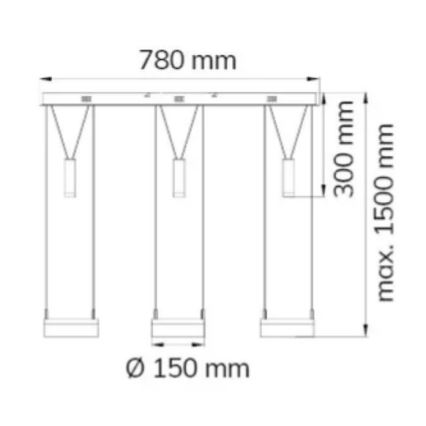 Wofi 7263.06.54.6000 - Lustre LED regulável em cabo JETTE 3xLED/7,5W/230V + 3xLED/1W
