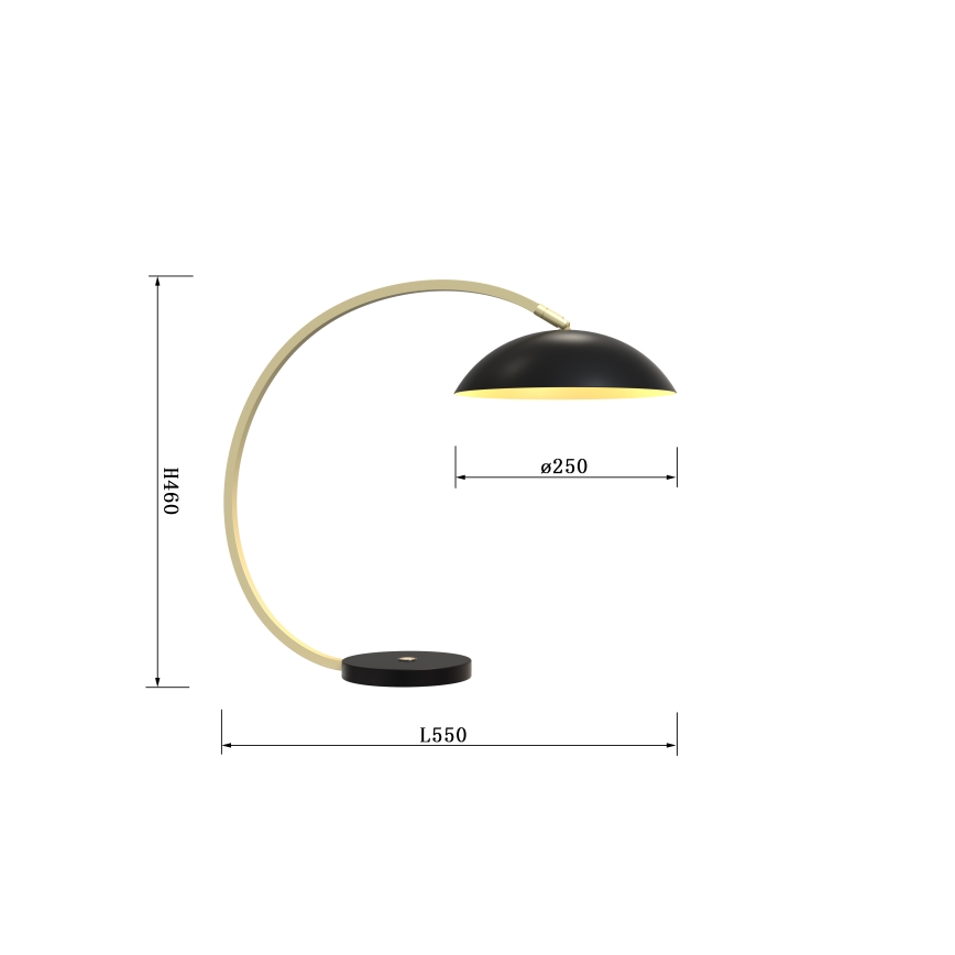 Wofi 8001-104 - LED Candeeiro de mesa táctil com regulação ROSCOFF LED/10,5W/230V preto/dourada