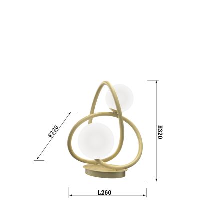Wofi 8014-201 - Candeeiro de mesa LED NANCY 2xG9/3,5W/230V dourada/branco