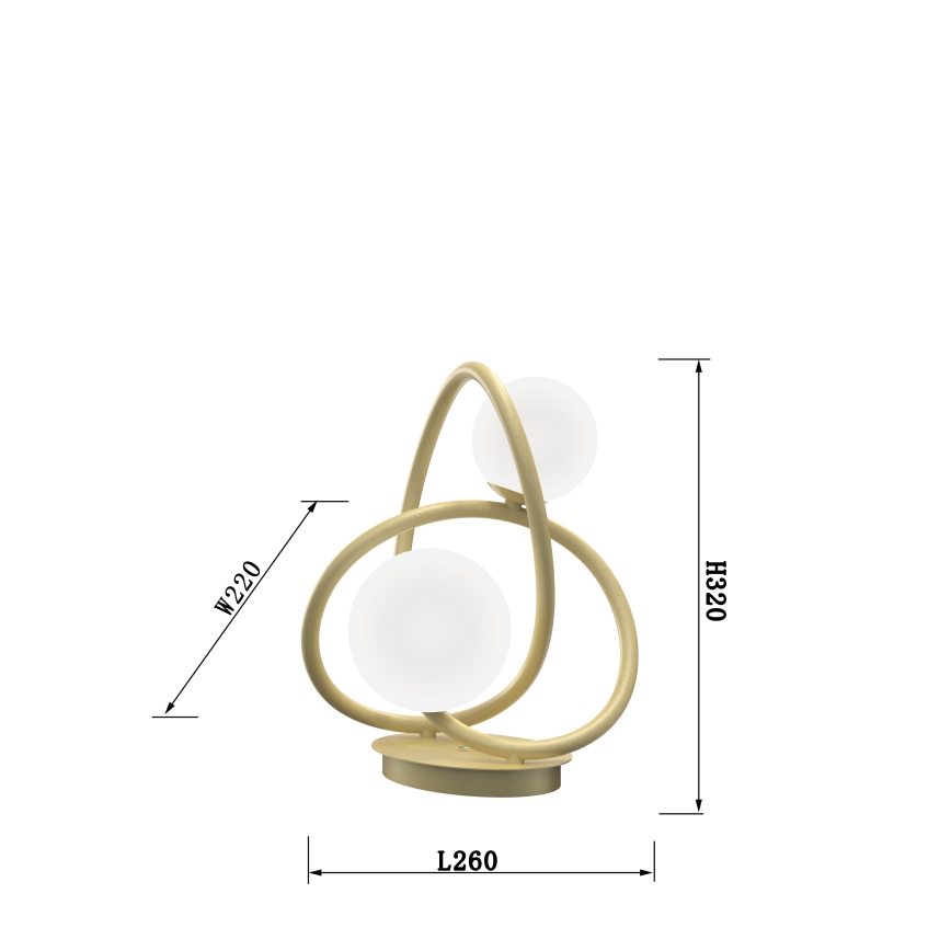 Wofi 8014-201 - Candeeiro de mesa LED NANCY 2xG9/3,5W/230V dourada/branco