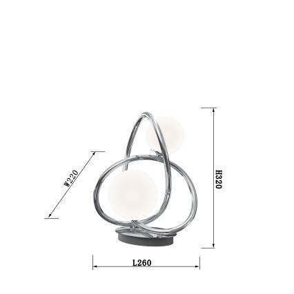 Wofi 8014-207 - Candeeiro de mesa LED NANCY 2xG9/3,5W/230V cromado brilhante