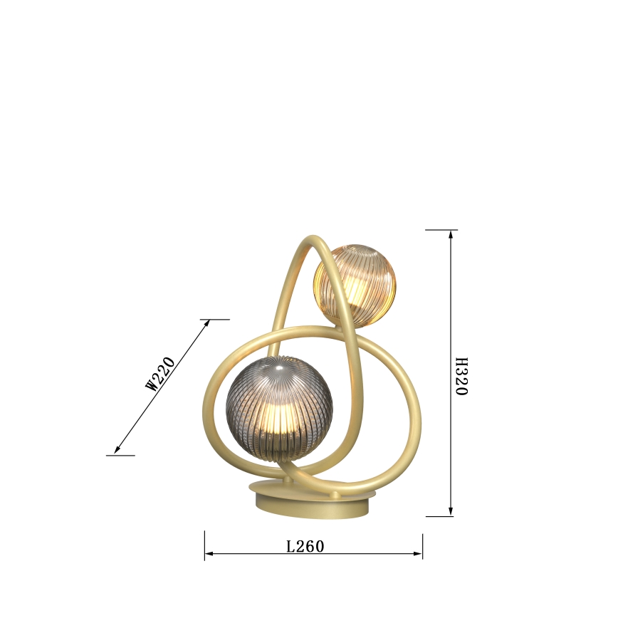 Wofi 8015-204 - Candeeiro de mesa LED METZ 2xG9/3,5W/230V dourada/cinzento