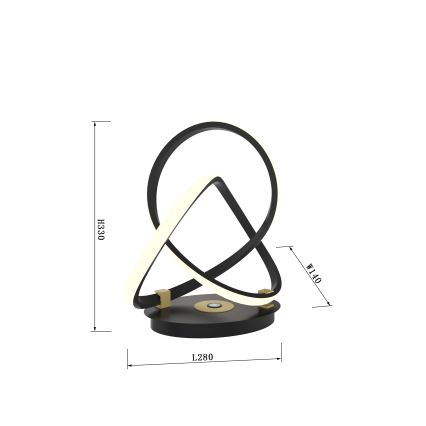 Wofi 8134-104 - LED Candeeiro de mesa táctil com regulação INDIGO LED/10,5W/230V preto/dourada