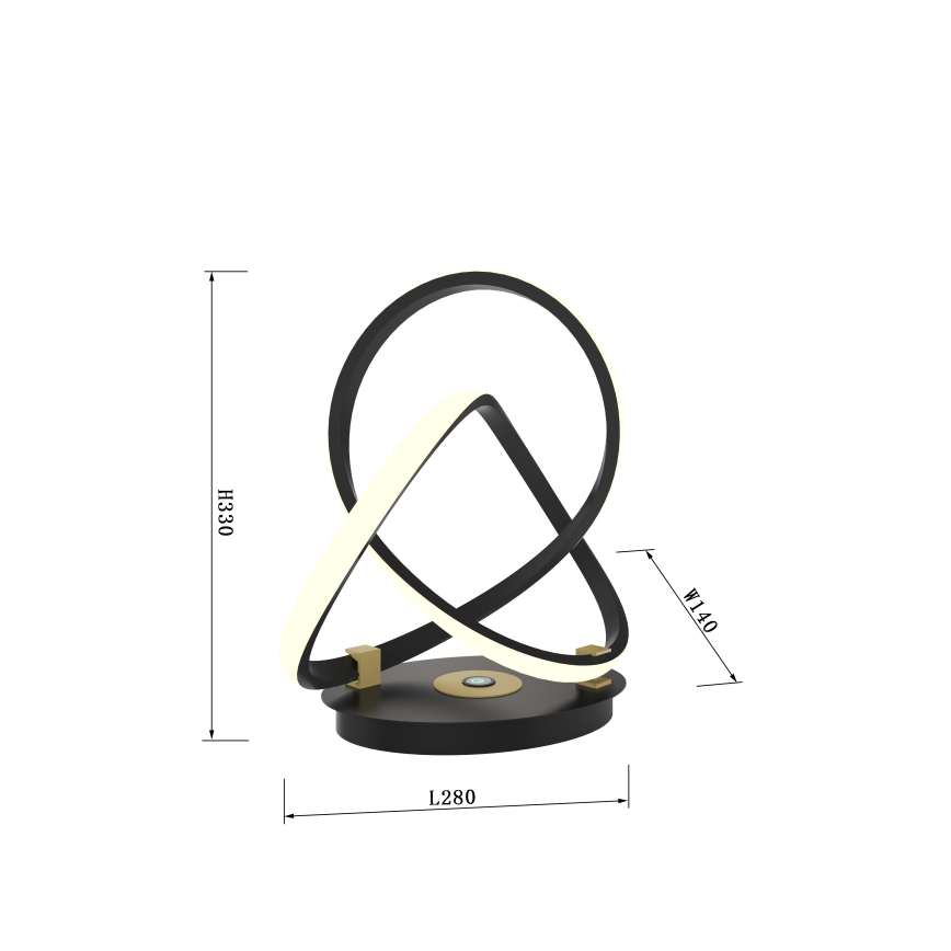 Wofi 8134-104 - LED Candeeiro de mesa táctil com regulação INDIGO LED/10,5W/230V preto/dourada