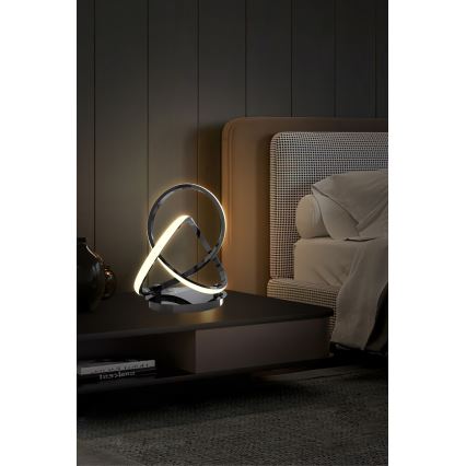 Wofi 8134-105 - LED Candeeiro de mesa táctil com regulação INDIGO LED/10,5W/230V preto/cromado brilhante