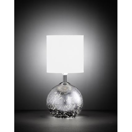 Wofi 8149.02.70.6006 - Candeeiro de mesa CARMEN 1xE14/40W/230V + 1xG9/10W prateado