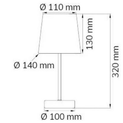Wofi 8324.01.50.0000 - Candeeiro de mesa CESENA 1xE14/42W/230V cinzento