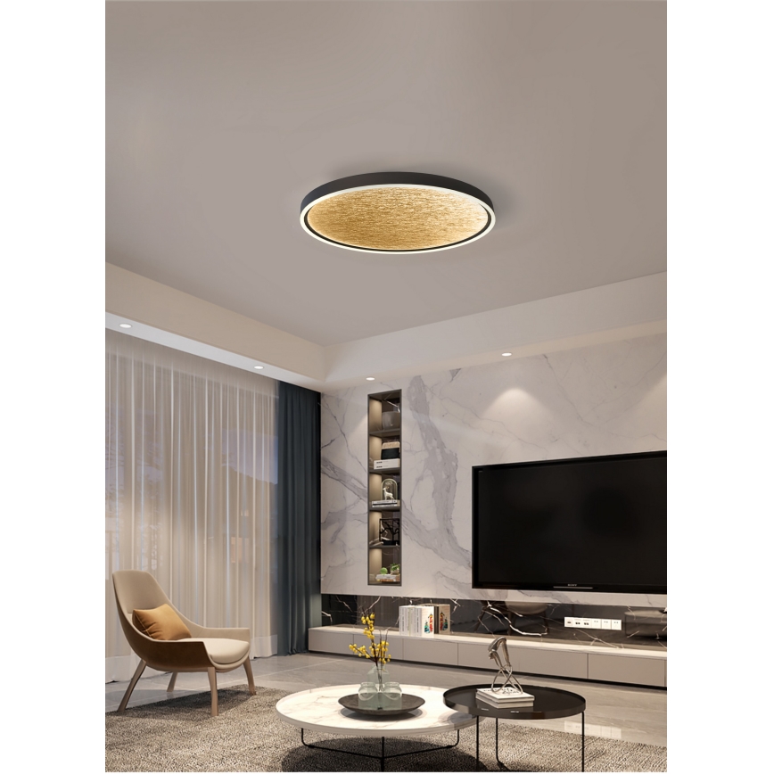 Wofi 9002-104L - Iluminação de teto LED com regulação BORDEAUX LED/60W/230V preto/dourada