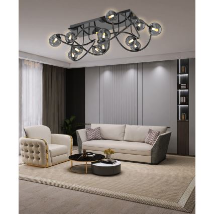 Wofi 9014-1205 - Candeeiro  integrado LED NANCY 12xG9/3,5W/230V preto/cromado brilhante