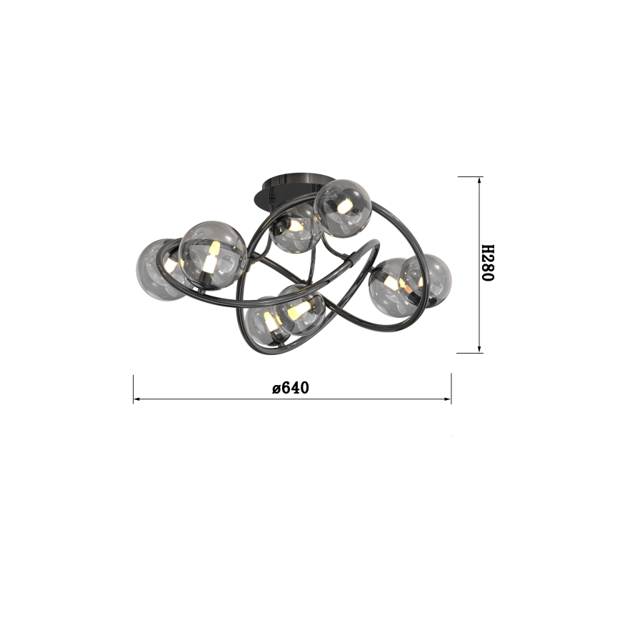 Wofi 9014-805 - Candeeiro  integrado LED NANCY 8xG9/3,5W/230V preto/cromado brilhante