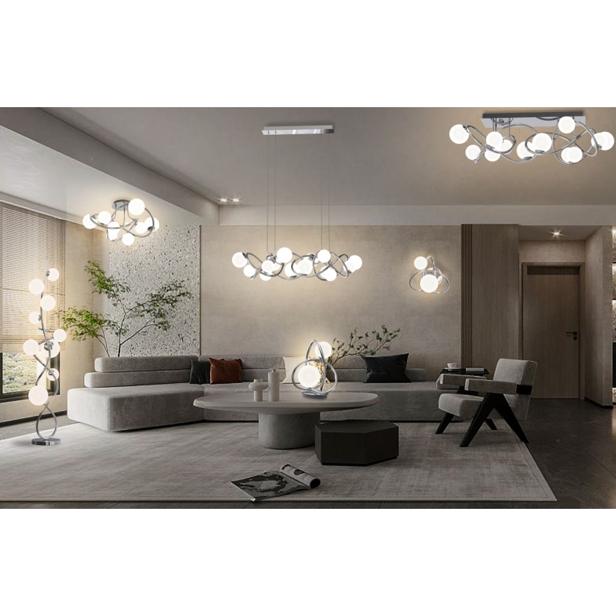 Wofi 9014-807 - Candelabro integrado LED NANCY 8xG9/3,5W/230V cromado brilhante