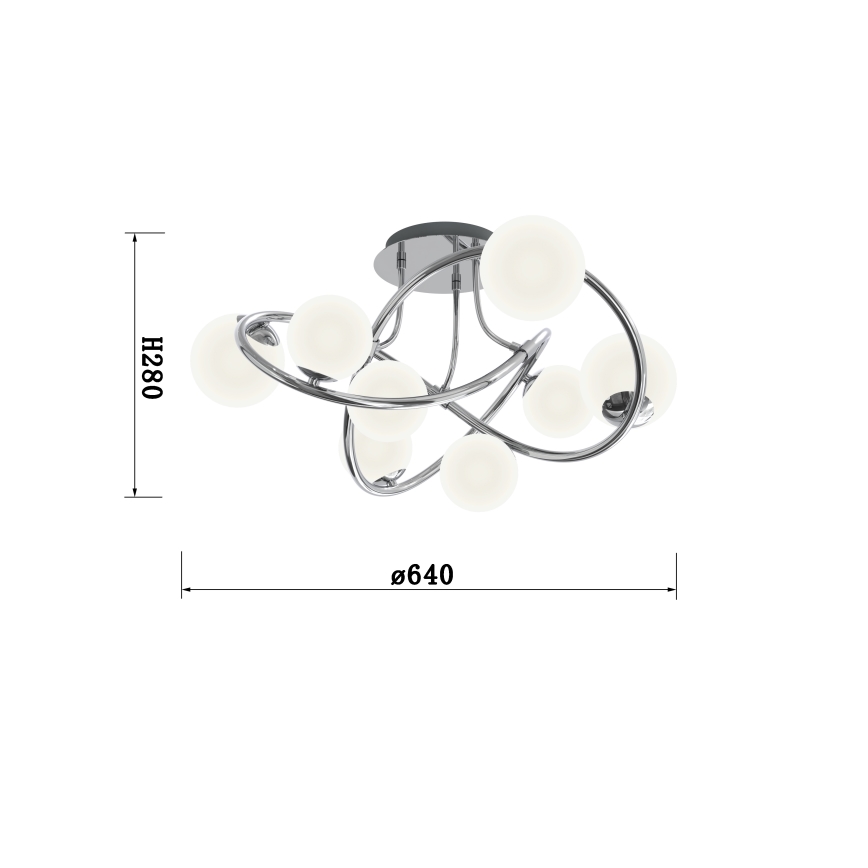 Wofi 9014-807 - Candelabro integrado LED NANCY 8xG9/3,5W/230V cromado brilhante