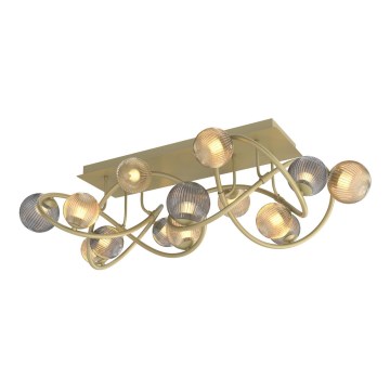 Wofi 9015-1204 - Candelabro integrado LED METZ 12xG9/3,5W/230V dourada/cinzento