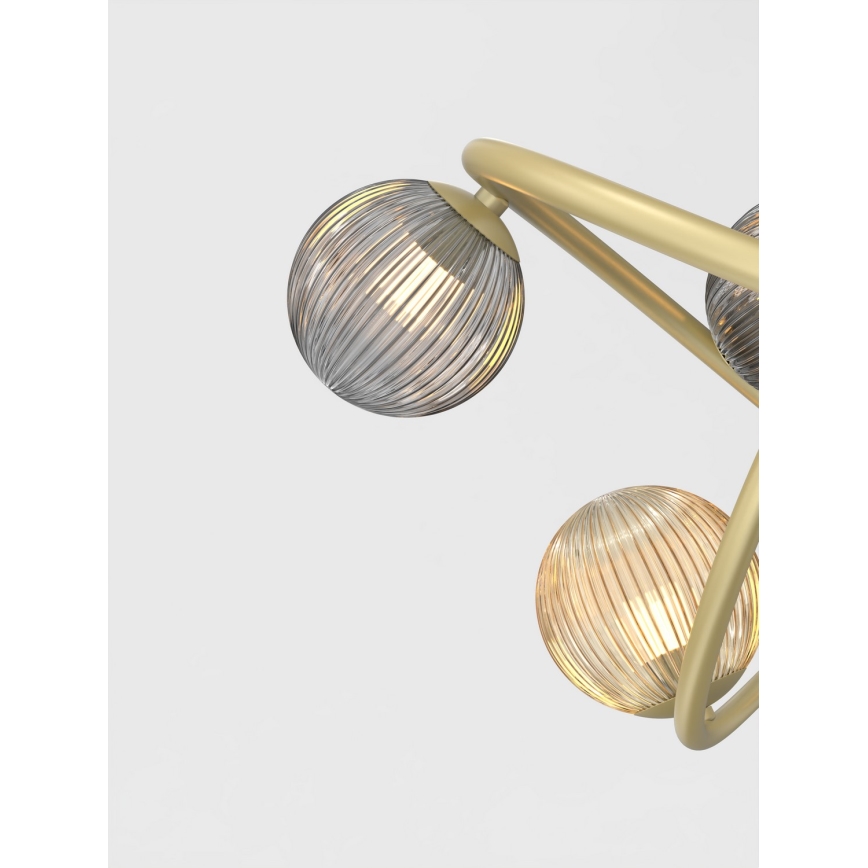 Wofi 9015-1204 - Candelabro integrado LED METZ 12xG9/3,5W/230V dourada/cinzento