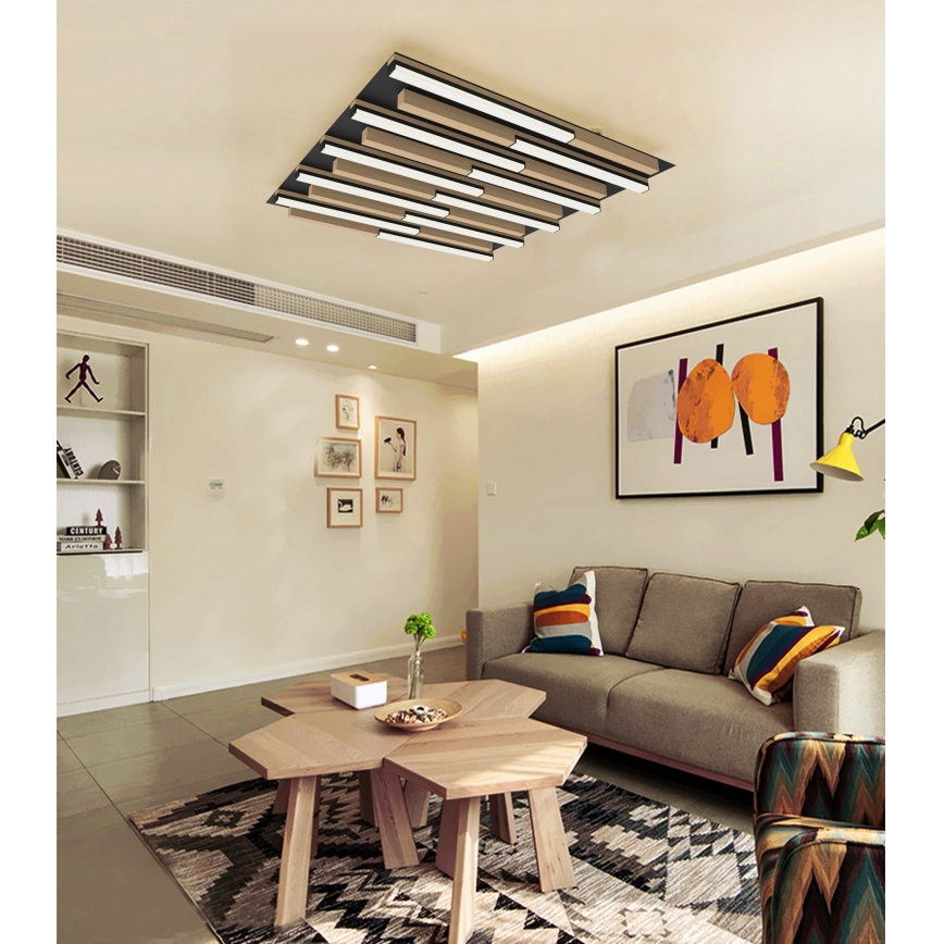 Wofi 9031-1006 - Iluminação de teto LED com regulação PALERMO LED/40W/230V árvore da borracha