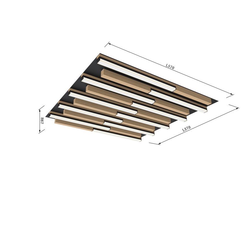 Wofi 9031-1006 - Iluminação de teto LED com regulação PALERMO LED/40W/230V árvore da borracha