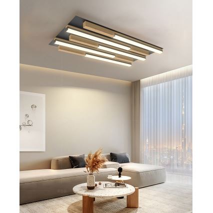 Wofi 9031-506S  - Iluminação de teto LED com regulação PALERMO LED/34W/230V árvore da borracha