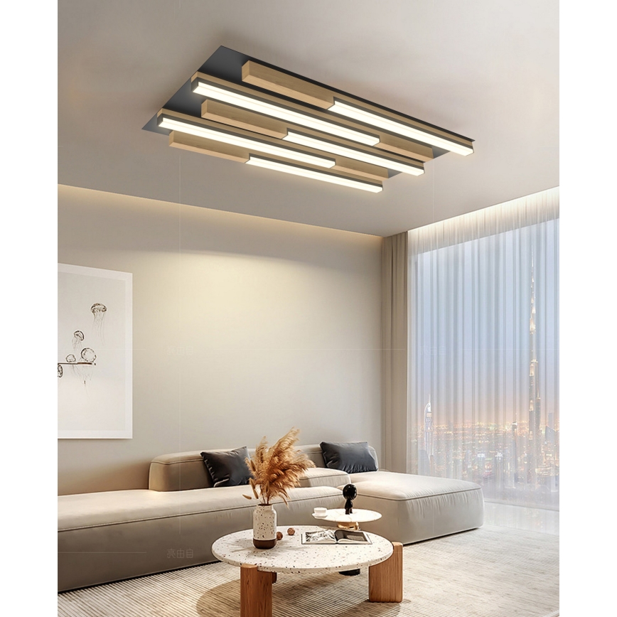 Wofi 9031-506S  - Iluminação de teto LED com regulação PALERMO LED/34W/230V árvore da borracha