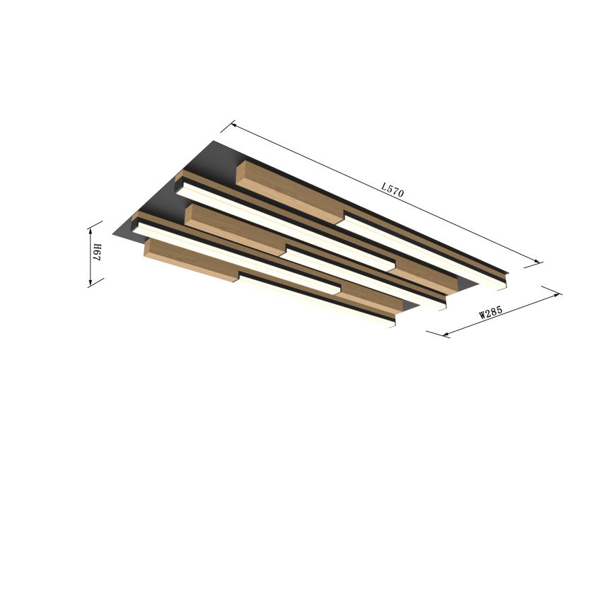 Wofi 9031-506S  - Iluminação de teto LED com regulação PALERMO LED/34W/230V árvore da borracha