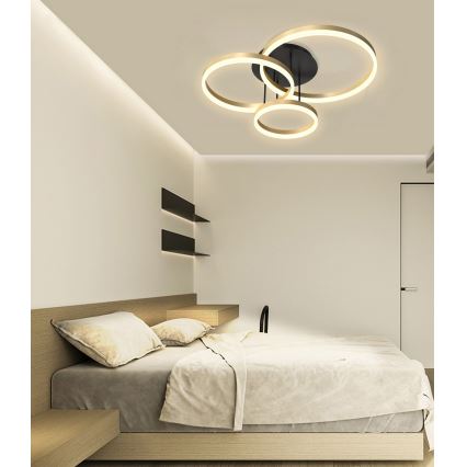 Wofi 9049-401 - Lustre de teto LED dimável PERPIGNAN LED/51W/230V dourado
