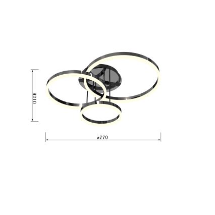Wofi 9049-405 - Candeeiro integrado LED com regulação PERPIGNAN LED/51W/230V preto/cromado brilhante