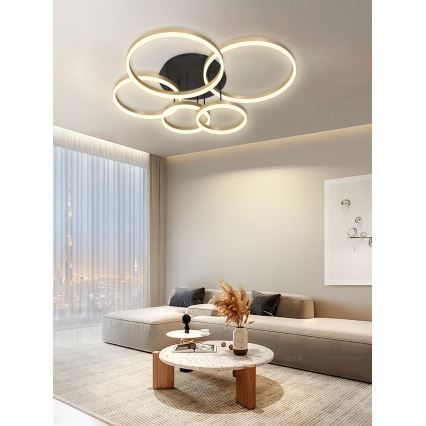Wofi 9049-601 - Candelabro integrado LED com regulação PERPIGNAN LED/80W/230V dourada