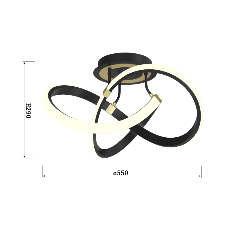 Wofi 9134-104 - Candelabro integrado LED com regulação INDIGO LED/44W/230V preto/dourada