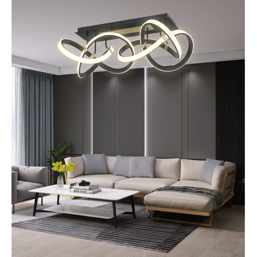 Wofi 9134-204 - Candelabro integrado LED com regulação INDIGO LED/64W/230V preto/dourada