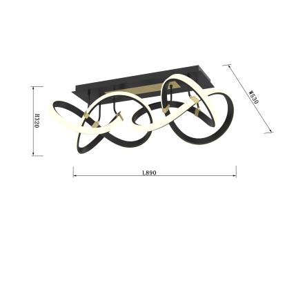Wofi 9134-204 - Candelabro integrado LED com regulação INDIGO LED/64W/230V preto/dourada