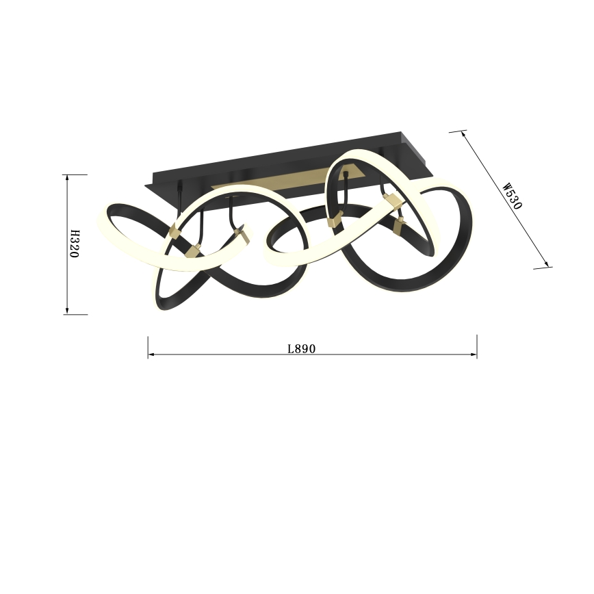 Wofi 9134-204 - Candelabro integrado LED com regulação INDIGO LED/64W/230V preto/dourada