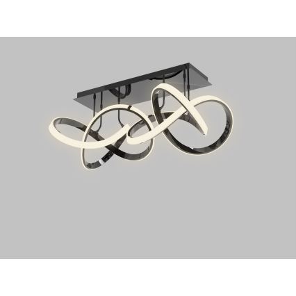 Wofi 9134-205 - Lustre de teto LED regulável INDIGO LED/64W/230V preto/cromado brilhante