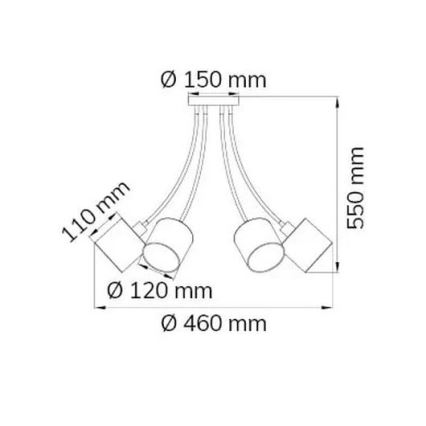 Wofi 9609.06.10.9000 - Candelabro suspenso CHARME 6xE14/40W/230V