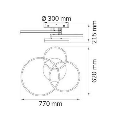 Wofi 9822.03.88.9000 - Candelabro integrado LED com regulação VAASA LED/58W/230V